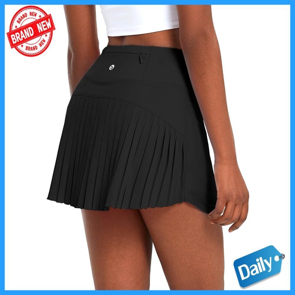 High Waisted Pleated Tennis Skort with Pockets for Golf Workout Athletic